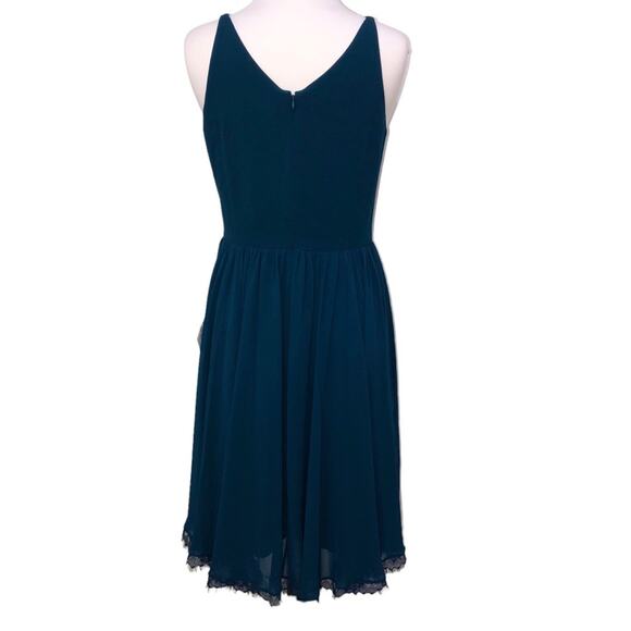 Dress the Population Alicia Chiffon Cocktail Dress in Peacock Blue Large NWT - Picture 9 of 15